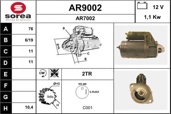 SNRA AR9002 - Starteris autodraugiem.lv