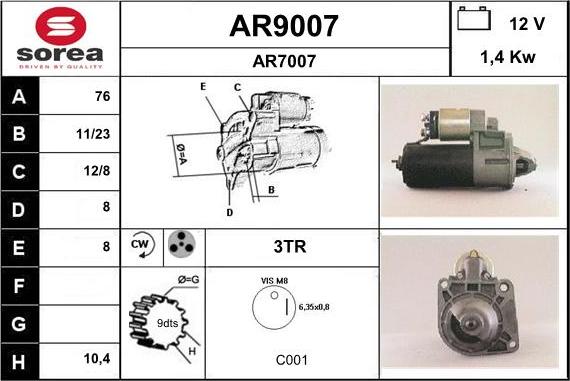 SNRA AR9007 - Starteris autodraugiem.lv