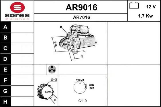 SNRA AR9016 - Starteris autodraugiem.lv