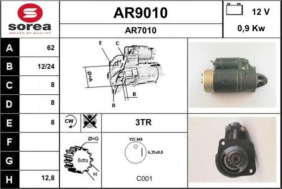 SNRA AR9010 - Starteris autodraugiem.lv