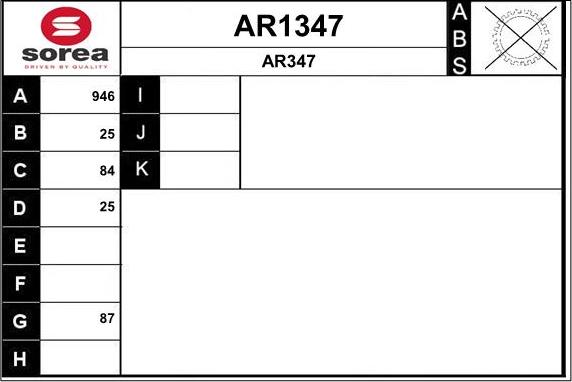 SNRA AR1347 - Piedziņas vārpsta autodraugiem.lv