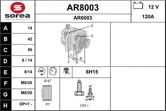 SNRA AR8003 - Ģenerators autodraugiem.lv
