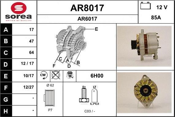 SNRA AR8017 - Ģenerators autodraugiem.lv