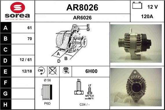 SNRA AR8026 - Ģenerators autodraugiem.lv