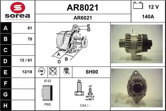 SNRA AR8021 - Ģenerators autodraugiem.lv