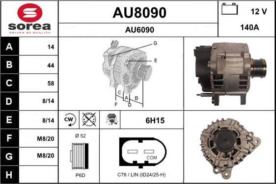 SNRA AU8090 - Ģenerators autodraugiem.lv