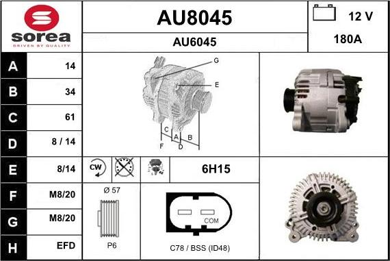 SNRA AU8045 - Ģenerators autodraugiem.lv