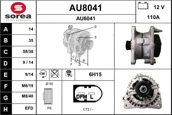 SNRA AU8041 - Ģenerators autodraugiem.lv