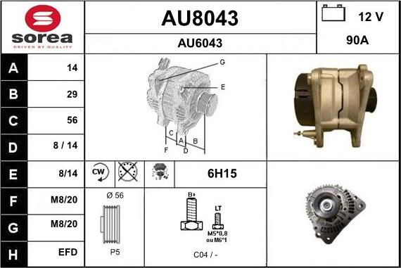 SNRA AU8043 - Ģenerators autodraugiem.lv