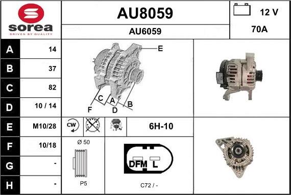 SNRA AU8059 - Ģenerators autodraugiem.lv