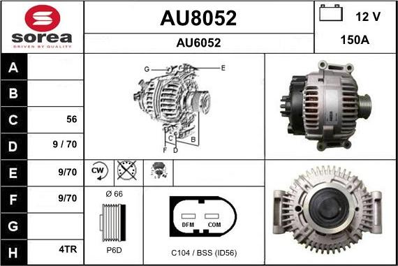 SNRA AU8052 - Ģenerators autodraugiem.lv