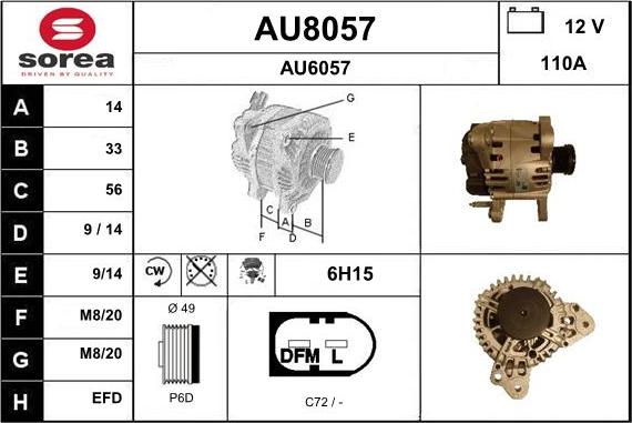 SNRA AU8057 - Ģenerators autodraugiem.lv