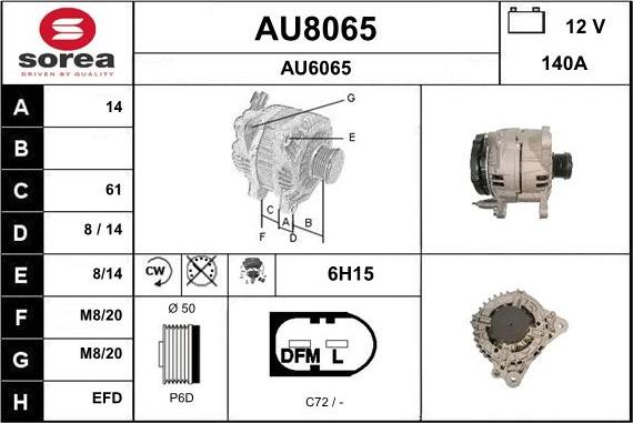 SNRA AU8065 - Ģenerators autodraugiem.lv