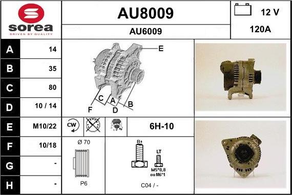 SNRA AU8009 - Ģenerators autodraugiem.lv