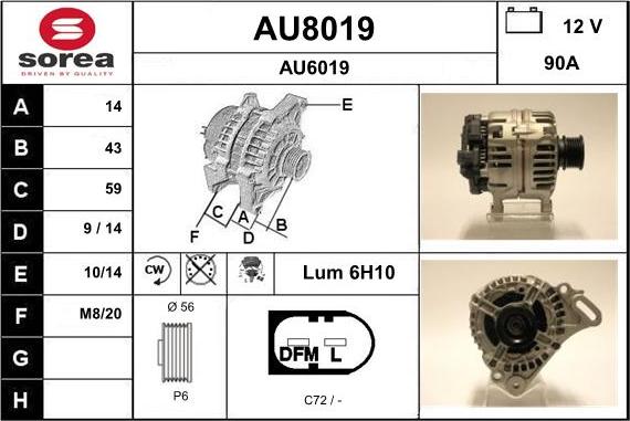 SNRA AU8019 - Ģenerators autodraugiem.lv