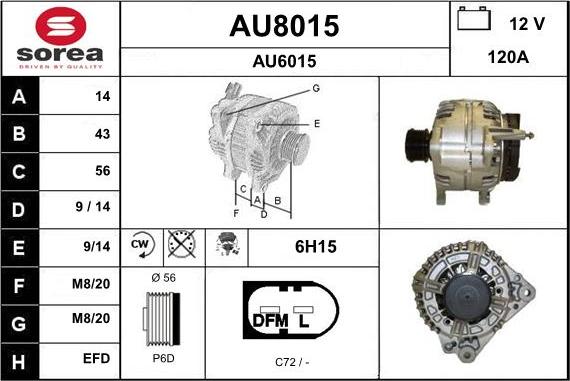 SNRA AU8015 - Ģenerators autodraugiem.lv