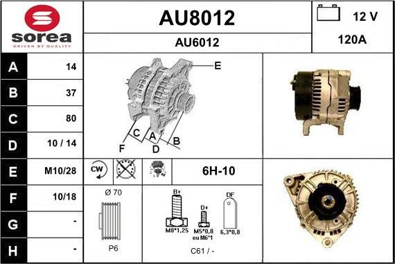 SNRA AU8012 - Ģenerators autodraugiem.lv