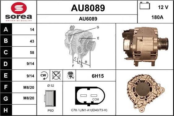 SNRA AU8089 - Ģenerators autodraugiem.lv