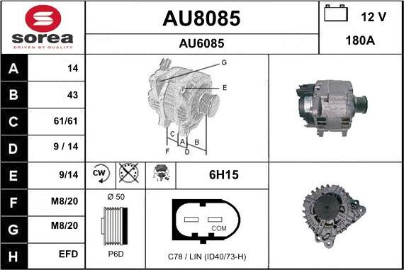 SNRA AU8085 - Ģenerators autodraugiem.lv
