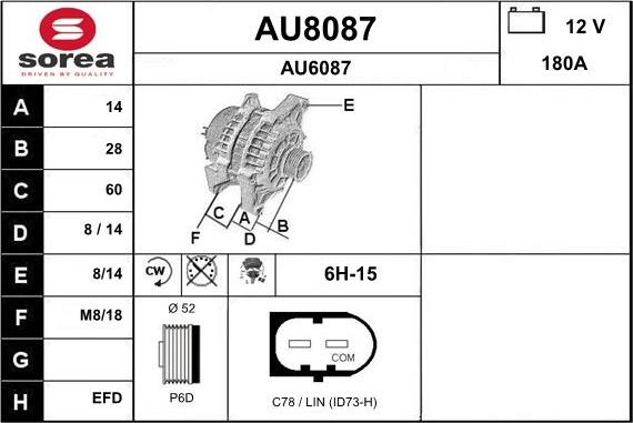 SNRA AU8087 - Ģenerators autodraugiem.lv