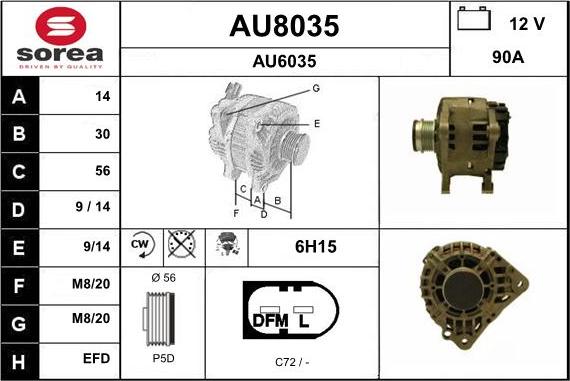SNRA AU8035 - Ģenerators autodraugiem.lv