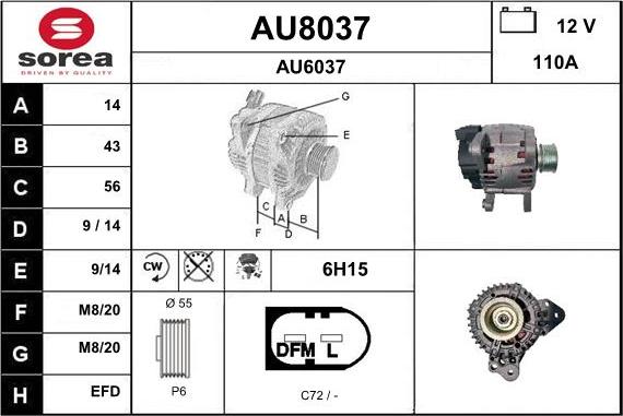 SNRA AU8037 - Ģenerators autodraugiem.lv