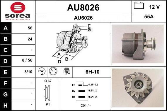 SNRA AU8026 - Ģenerators autodraugiem.lv