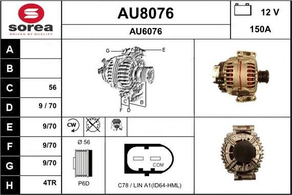 SNRA AU8076 - Ģenerators autodraugiem.lv