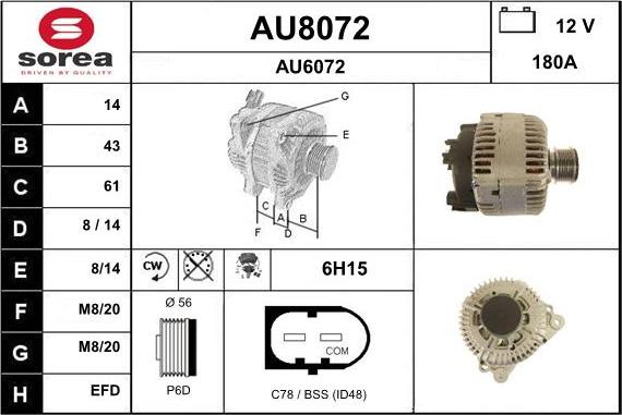 SNRA AU8072 - Ģenerators autodraugiem.lv