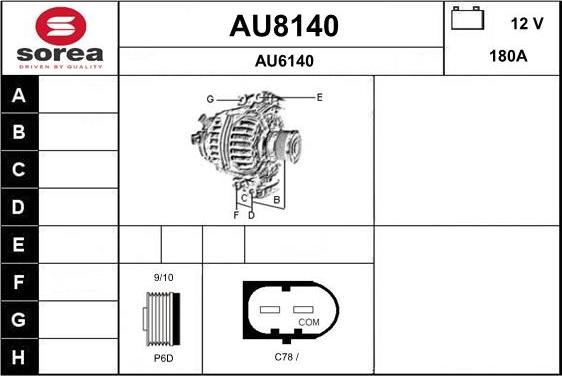 SNRA AU8140 - Ģenerators autodraugiem.lv