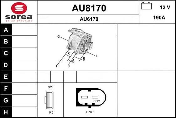 SNRA AU8170 - Ģenerators autodraugiem.lv