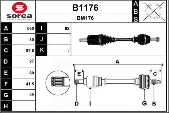 SNRA B1176 - Piedziņas vārpsta autodraugiem.lv