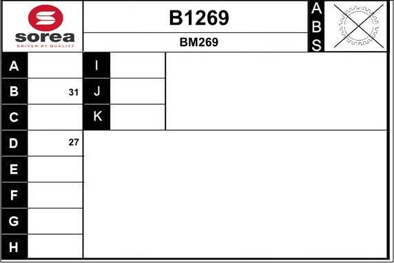 SNRA B1269 - Piedziņas vārpsta autodraugiem.lv