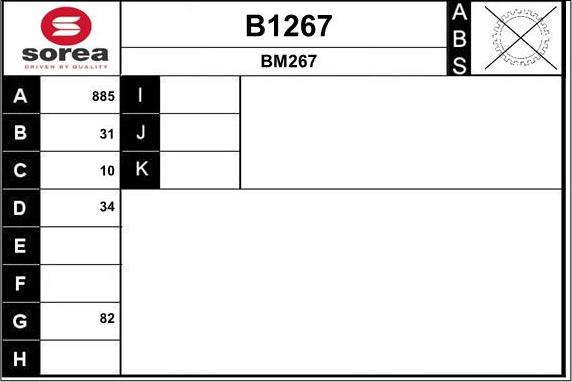 SNRA B1267 - Piedziņas vārpsta autodraugiem.lv