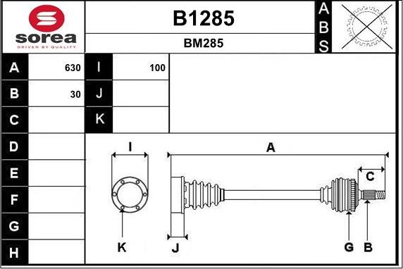 SNRA B1285 - Piedziņas vārpsta autodraugiem.lv