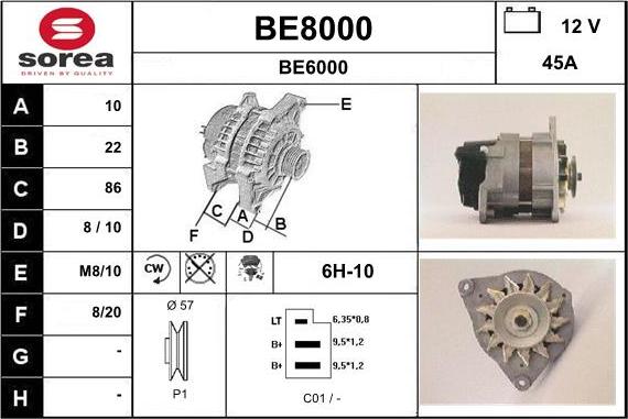 SNRA BE8000 - Ģenerators autodraugiem.lv