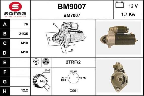 SNRA BM9007 - Starteris autodraugiem.lv