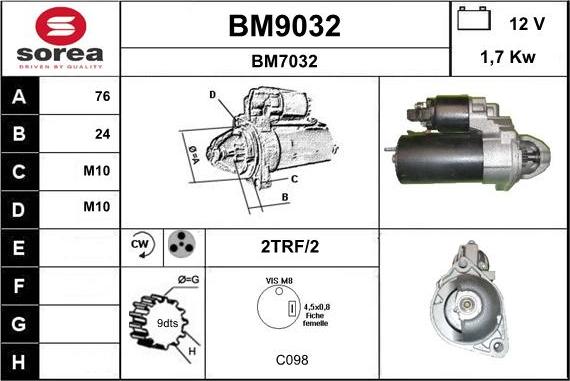SNRA BM9032 - Starteris autodraugiem.lv