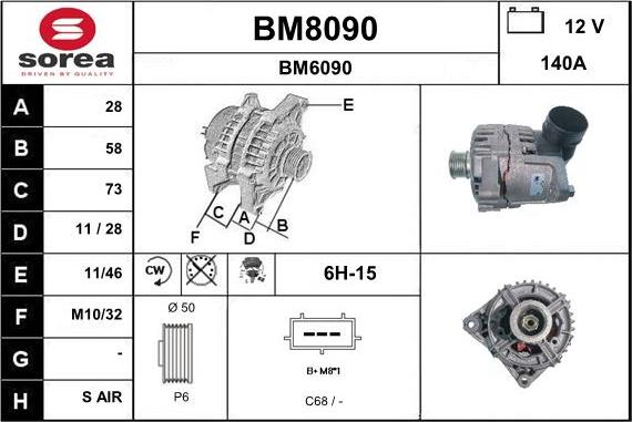 SNRA BM8090 - Ģenerators autodraugiem.lv
