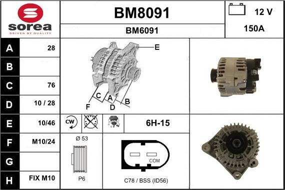 SNRA BM8091 - Ģenerators autodraugiem.lv