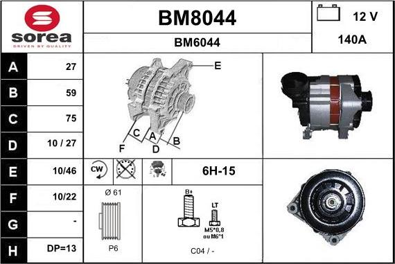 SNRA BM8044 - Ģenerators autodraugiem.lv