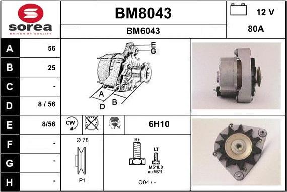 SNRA BM8043 - Ģenerators autodraugiem.lv
