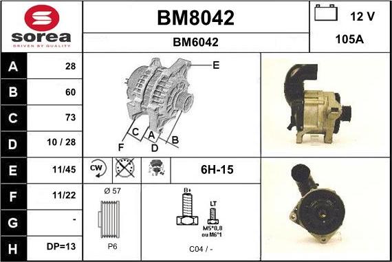 SNRA BM8042 - Ģenerators autodraugiem.lv