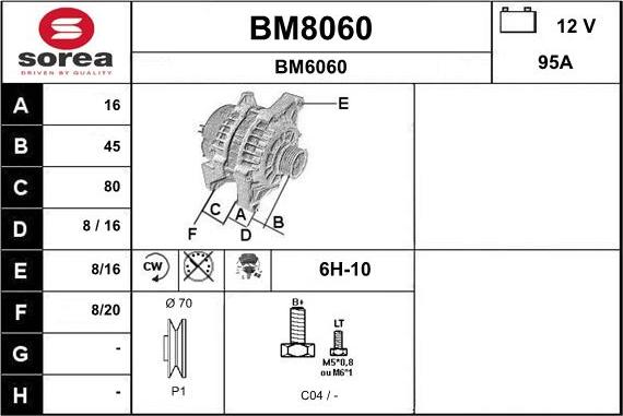 SNRA BM8060 - Ģenerators autodraugiem.lv