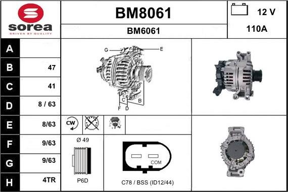 SNRA BM8061 - Ģenerators autodraugiem.lv