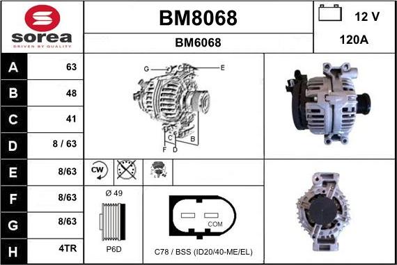 SNRA BM8068 - Ģenerators autodraugiem.lv