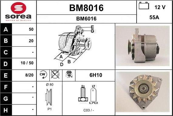 SNRA BM8016 - Ģenerators autodraugiem.lv