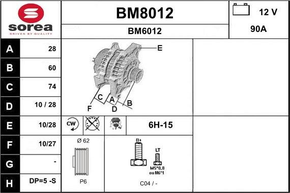 SNRA BM8012 - Ģenerators autodraugiem.lv