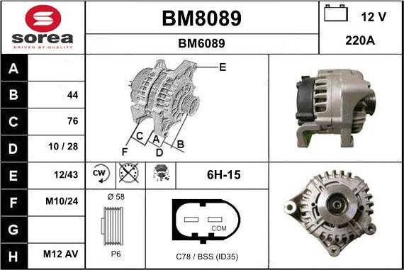 SNRA BM8089 - Ģenerators autodraugiem.lv