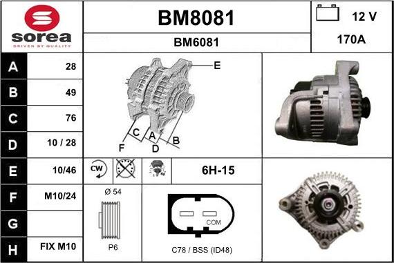 SNRA BM8081 - Ģenerators autodraugiem.lv